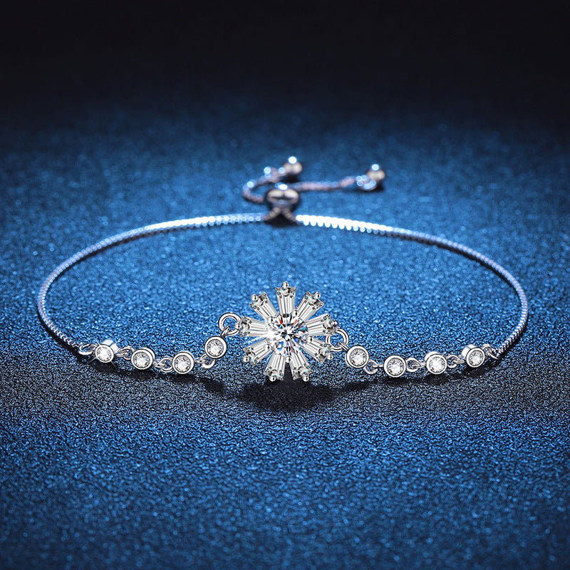 Icy crystal sunflower bracelet