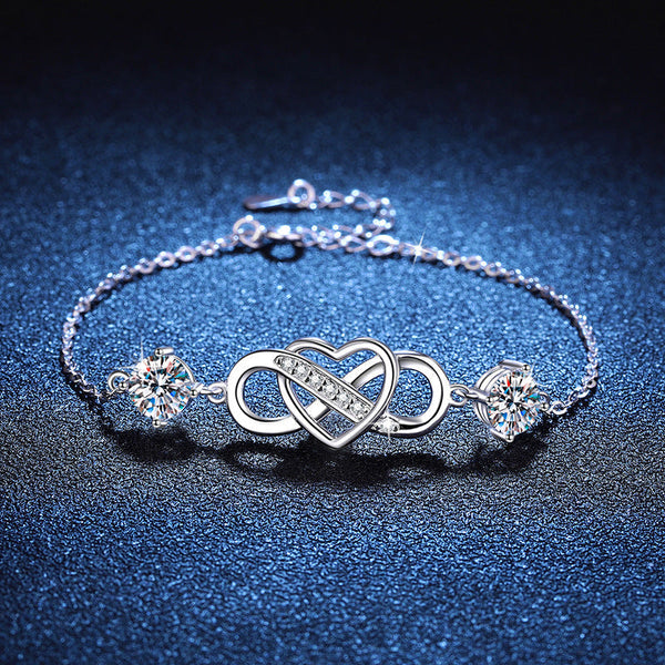 Love link double-stone bracelet